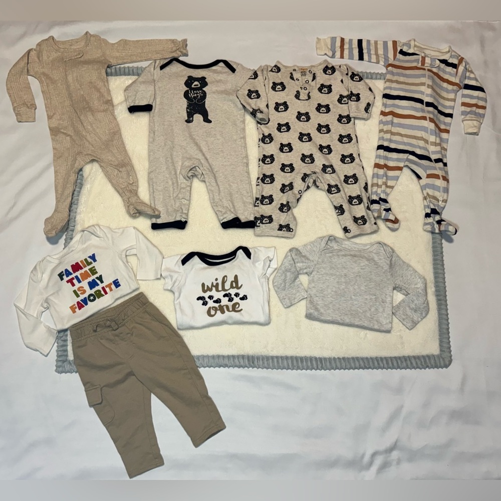 9-Piece Baby Boy 6M Bundle – Sleepers, Outfits & More